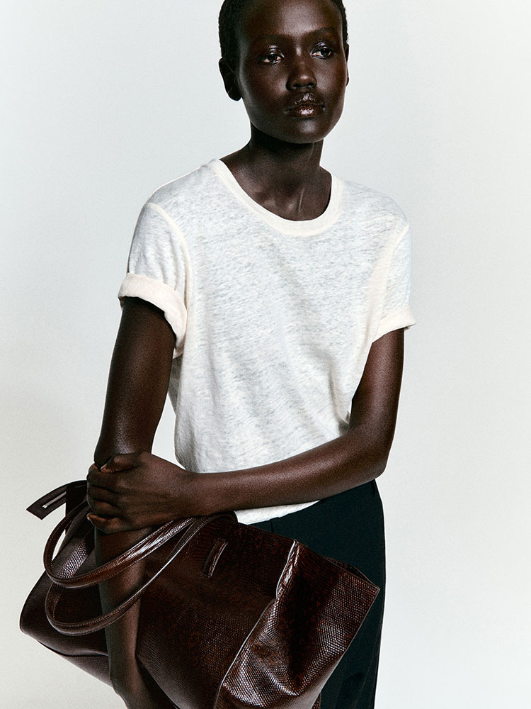 クルーネック リネン Tシャツ